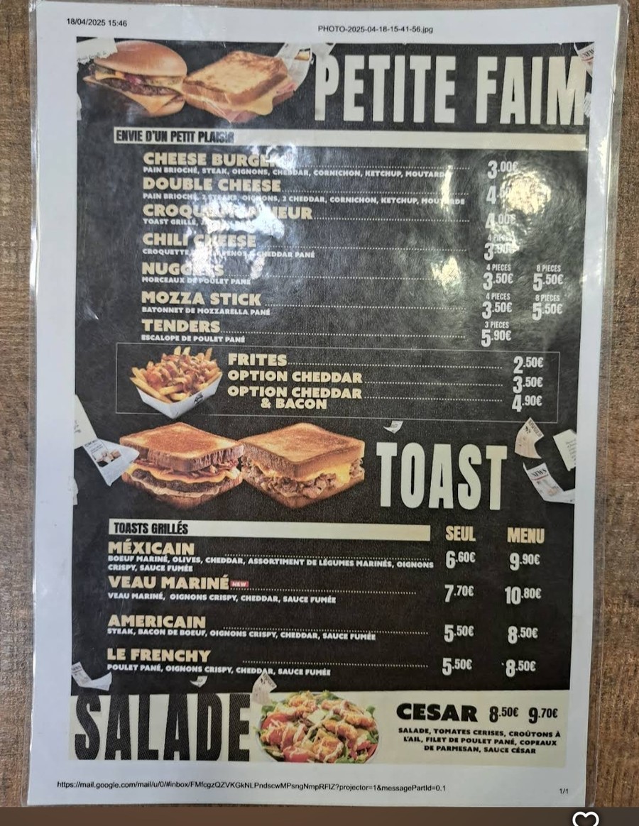 Chez L'ancien Ivry-sur-Seine menu 1