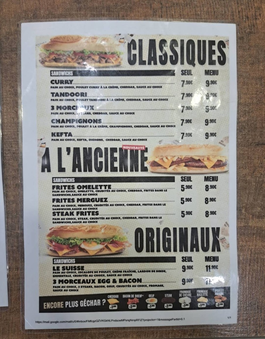Chez L'ancien Ivry-sur-Seine menu 3