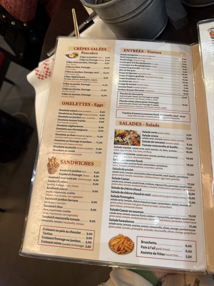 Le Bistrot de la Tour menu 1
