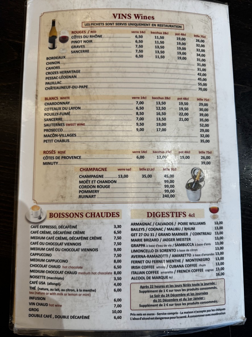 Le Bistrot de la Tour menu 3