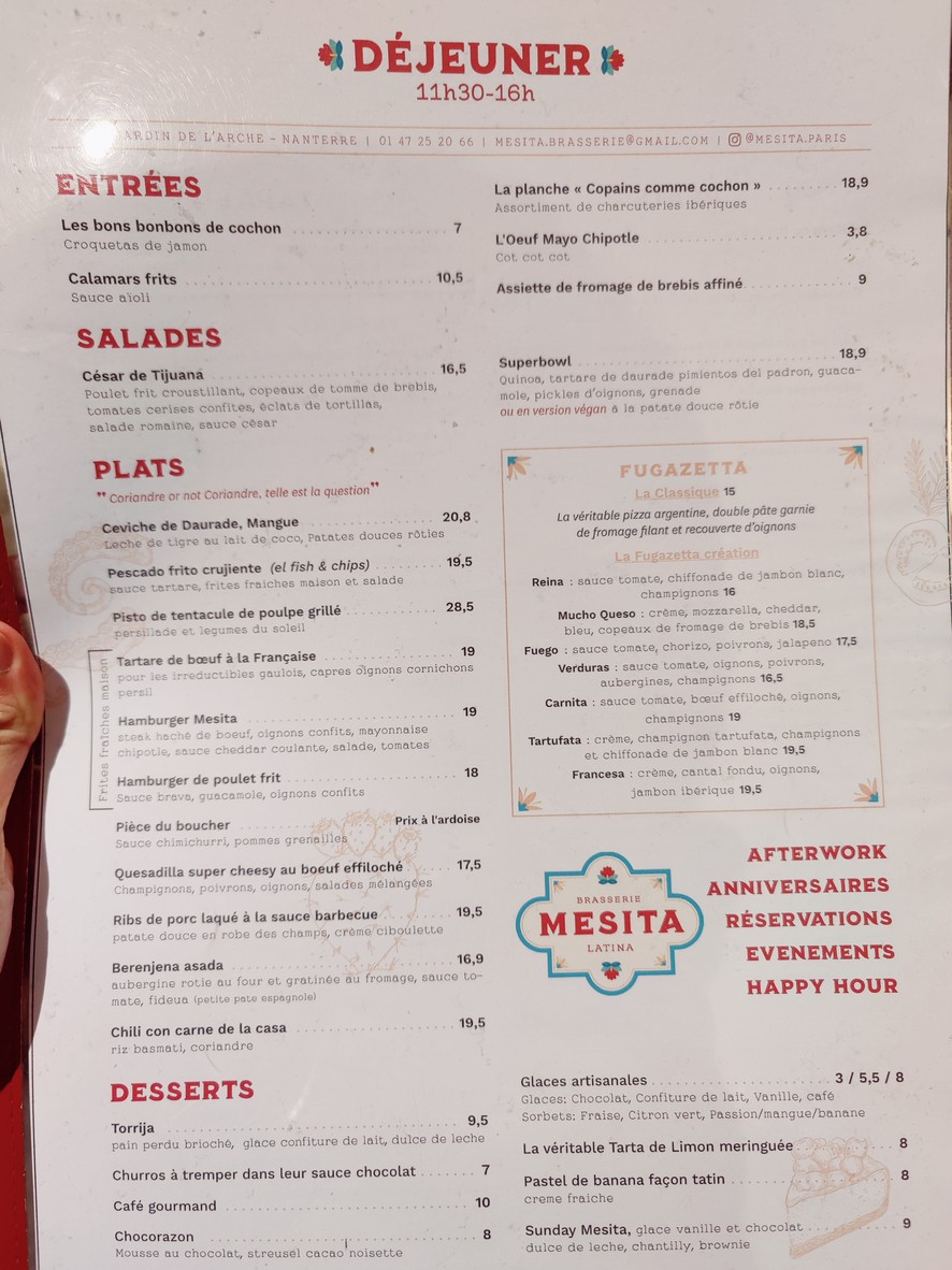 Mesita Brasserie Latina menu 2