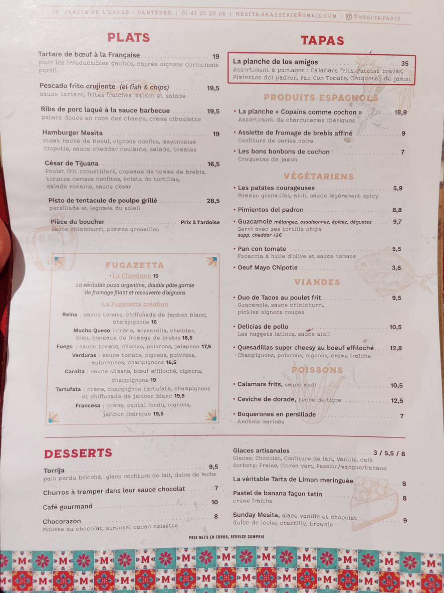 Mesita Brasserie Latina menu 3