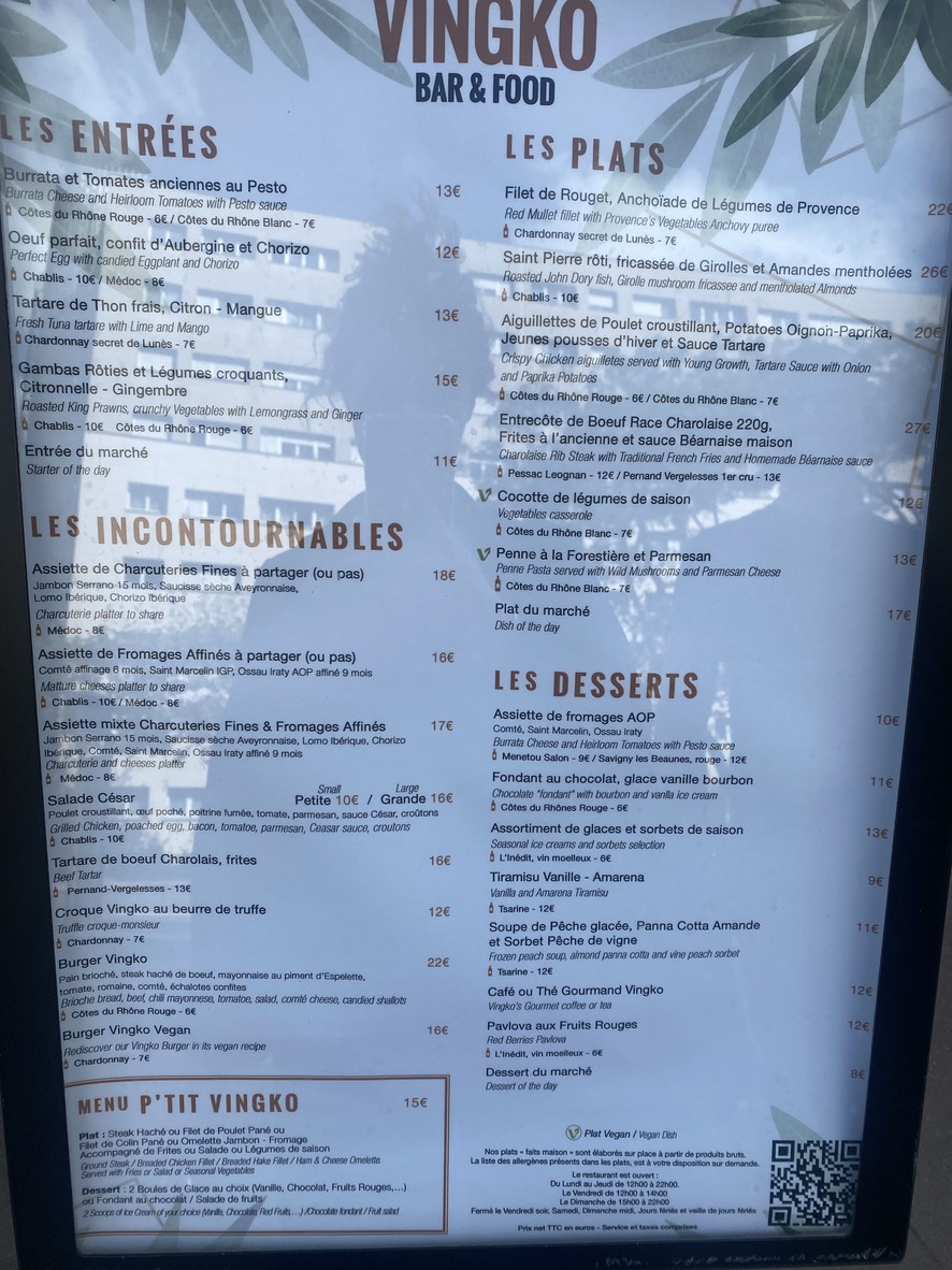 VINGKO - BAR AND FOOD menu 1