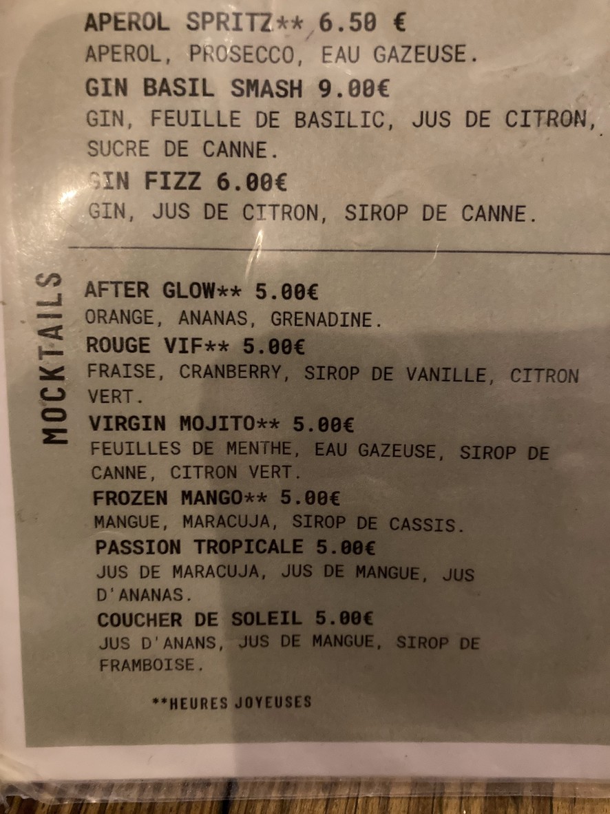 Les Indécis menu 4