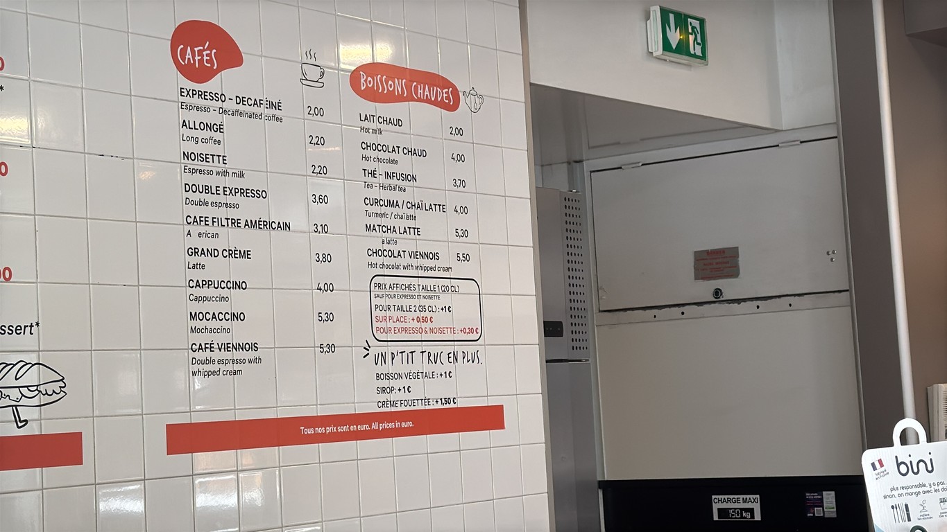 Eric Kayser menu 2