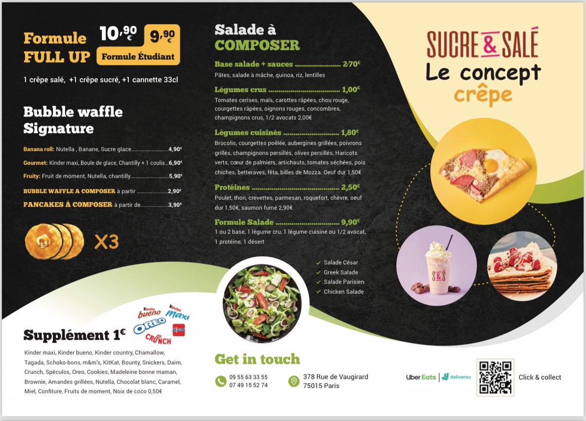 Sucre&Salé Vaugirard menu 1