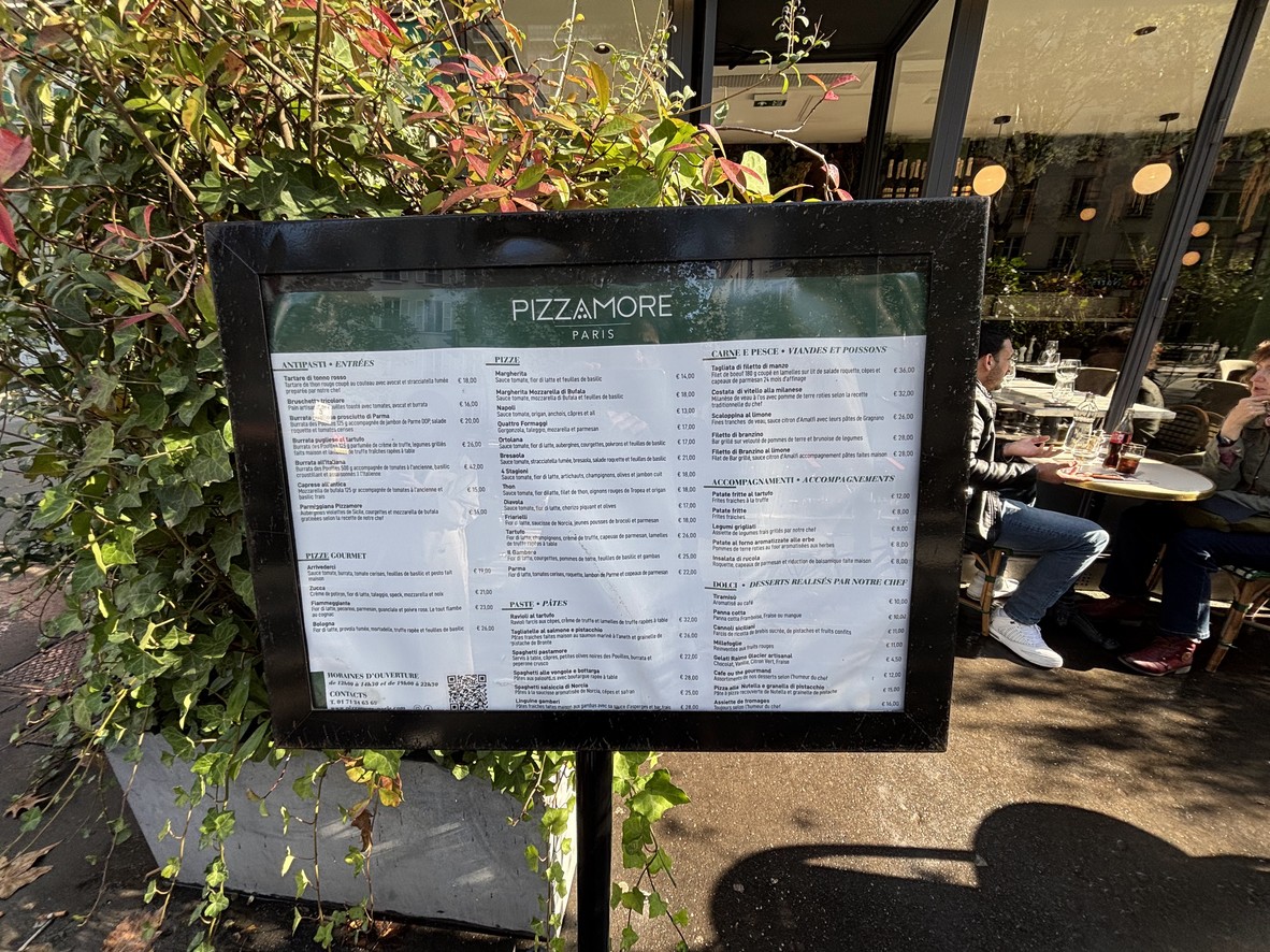 Pizzamore Paris - Pizzería Montparnasse menu 1