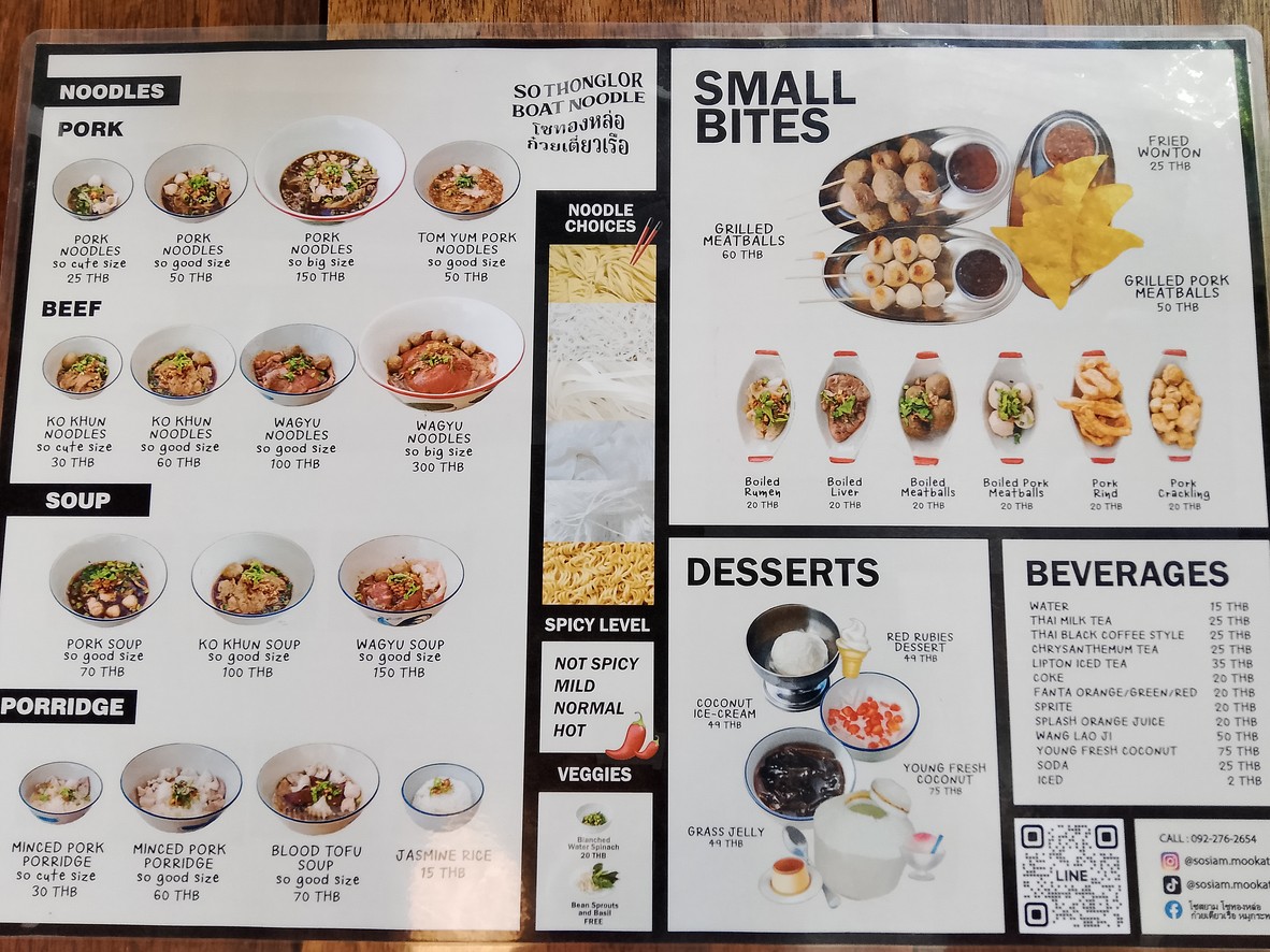 So Siam Mookata menu 2