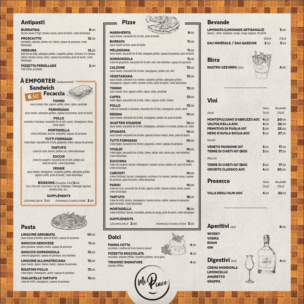 MI PIACE menu 1