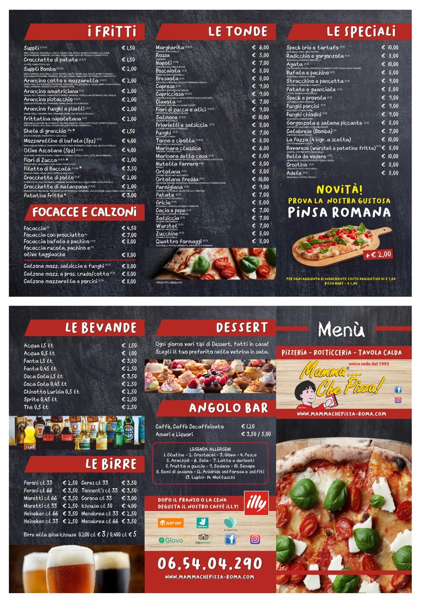 Mamma....Che Pizza! menu 1