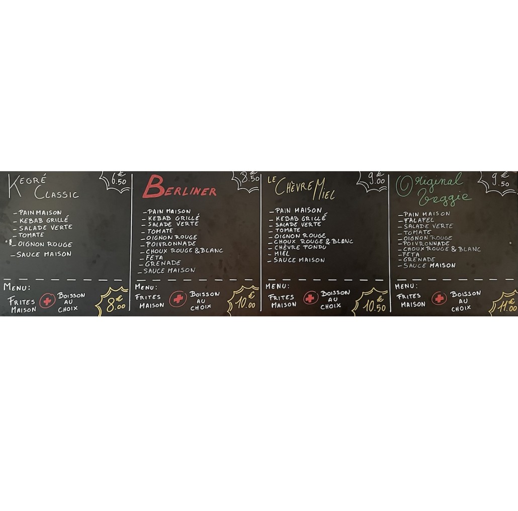 Kegré StreetFood - Pantin menu 1