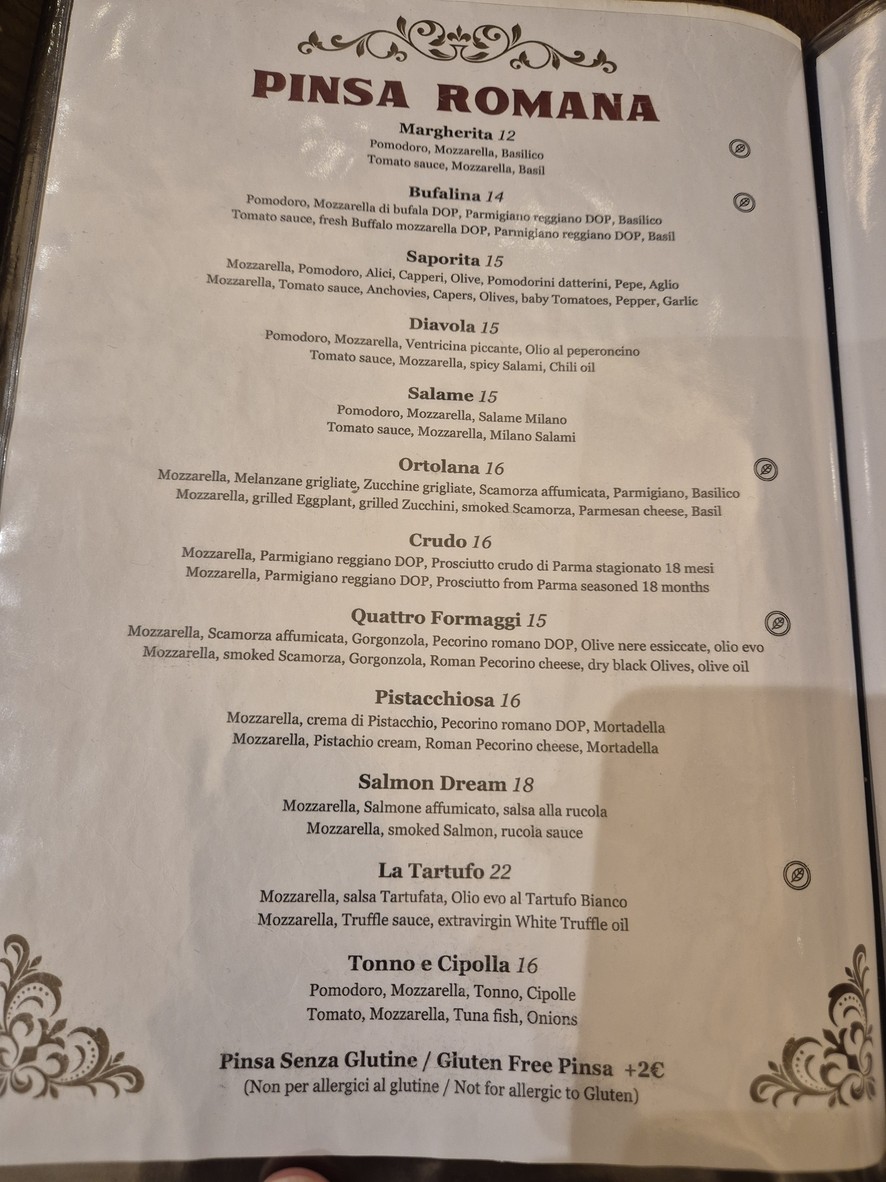 Da Cicero menu 1