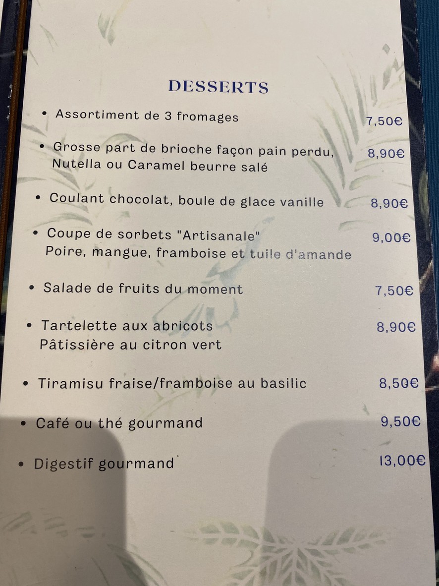 LE COSY PICPUS menu 3