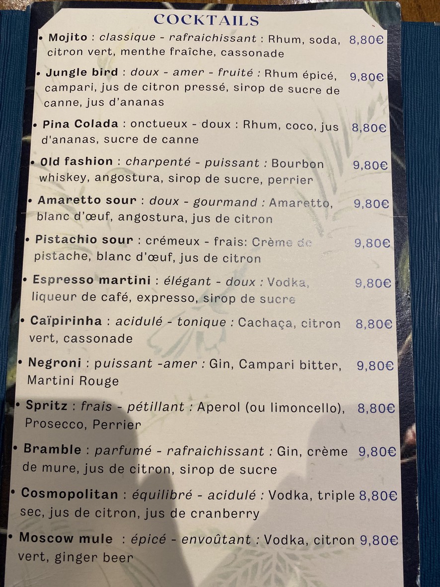 LE COSY PICPUS menu 4