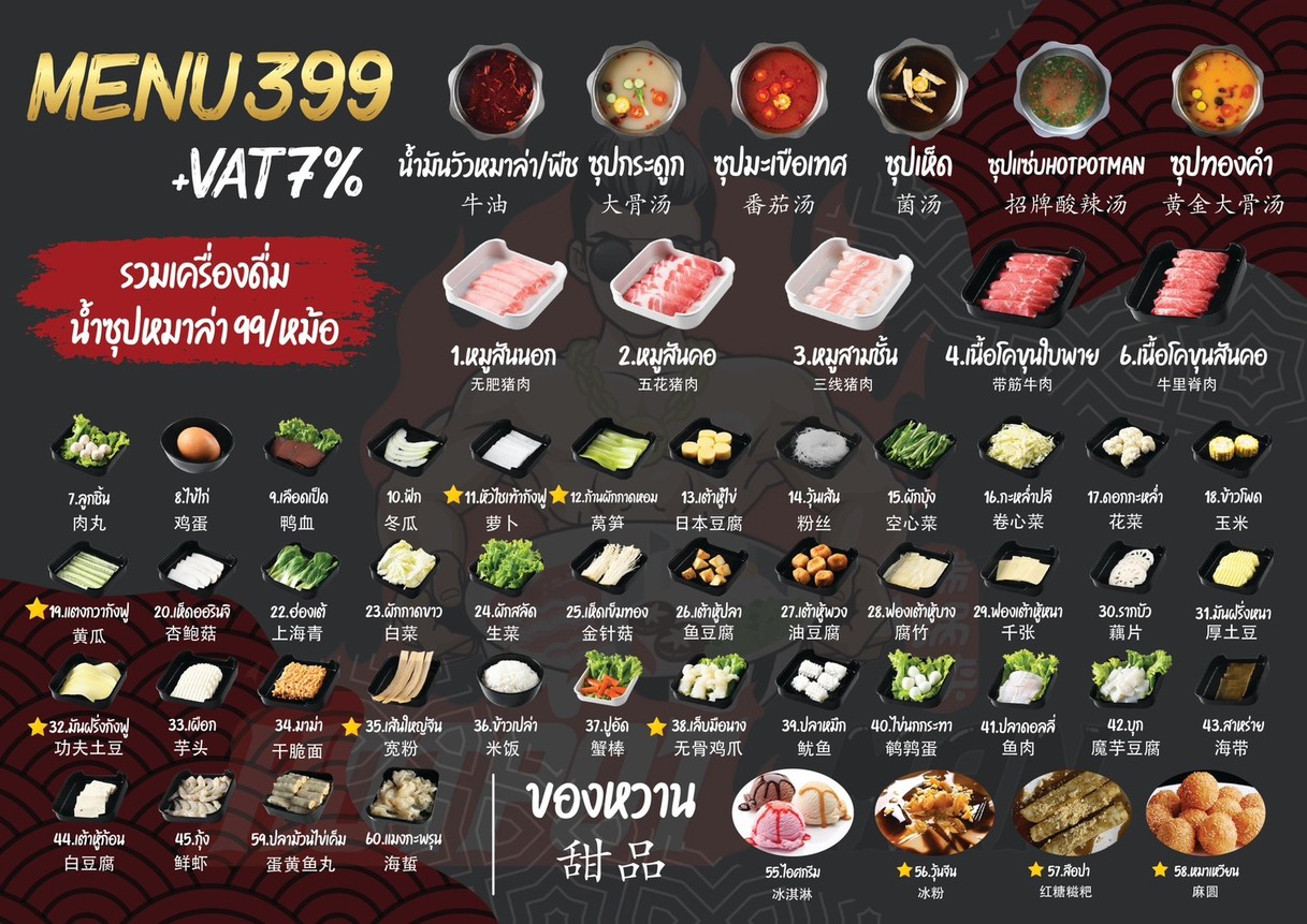 Hotpot Man Shabu Mala Buffet Prachachuen menu 5