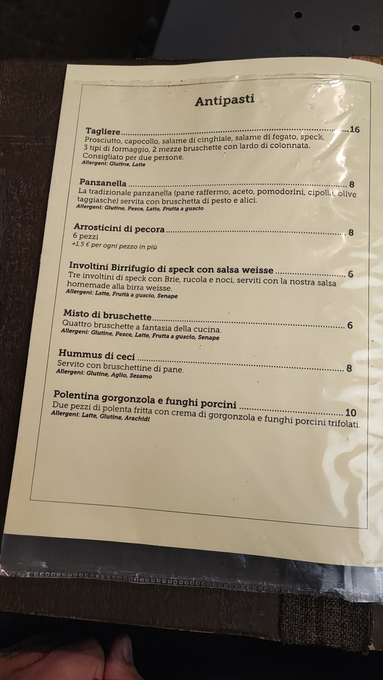 Birrifugio Trastevere menu 2