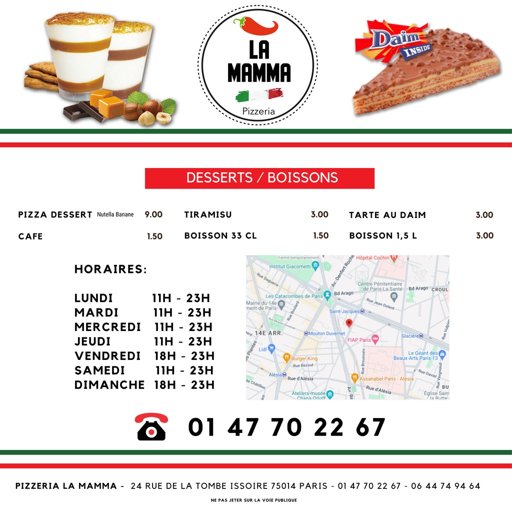 PIZZERIA LA MAMMA menu 3