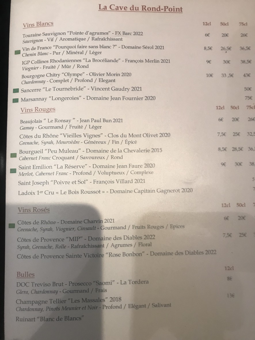Le Restaurant du Rond Point menu 3
