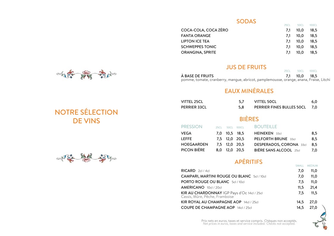 BISTROT DE LA TOUR EIFFEL menu 3
