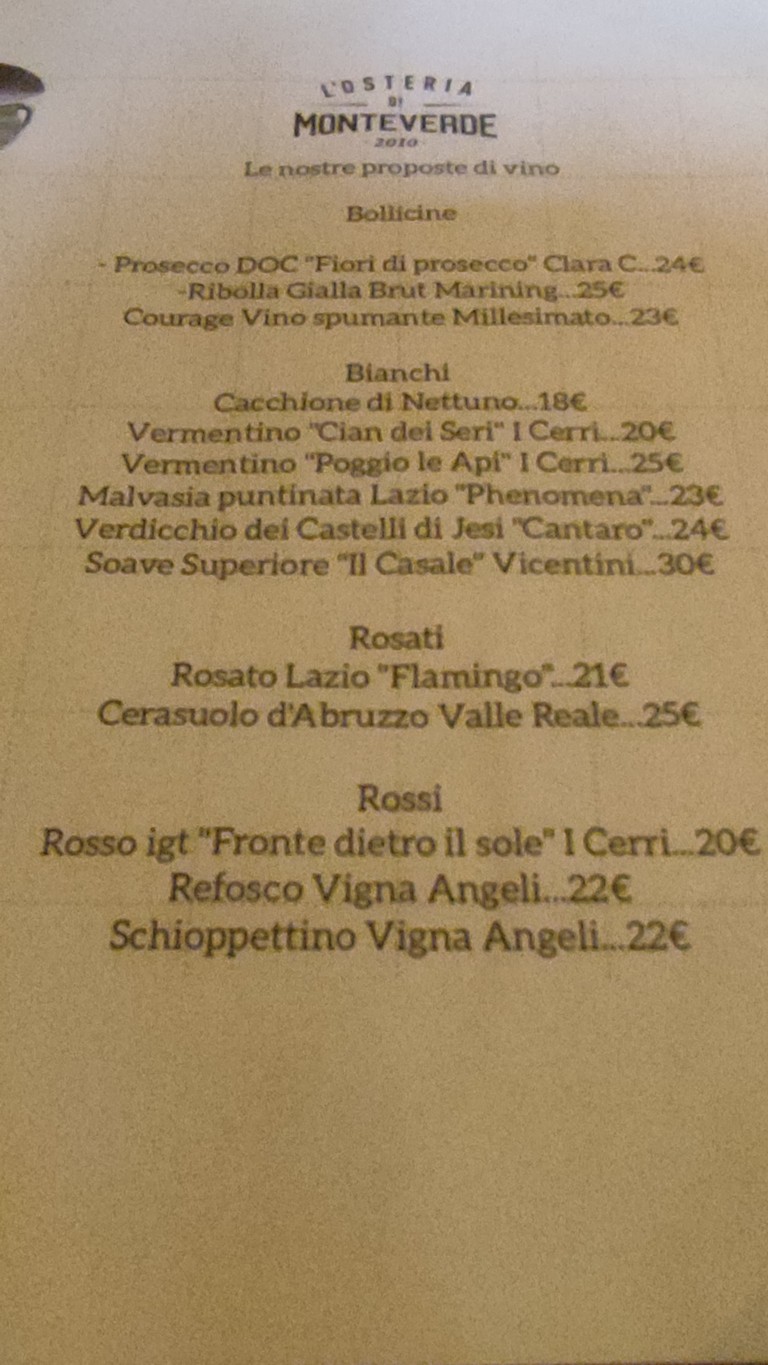 L'Osteria di Monteverde Roma menu 3