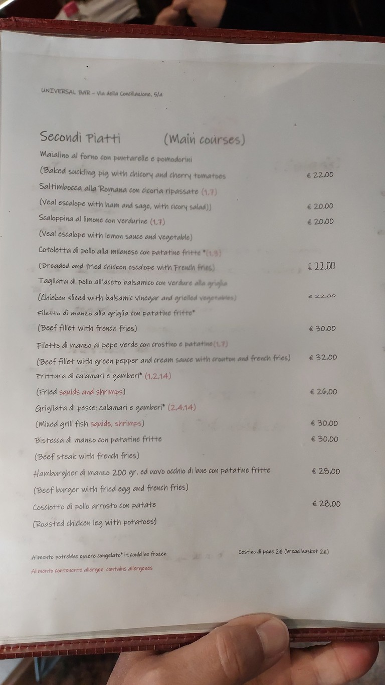 Universal Bar Pizzeria menu 5