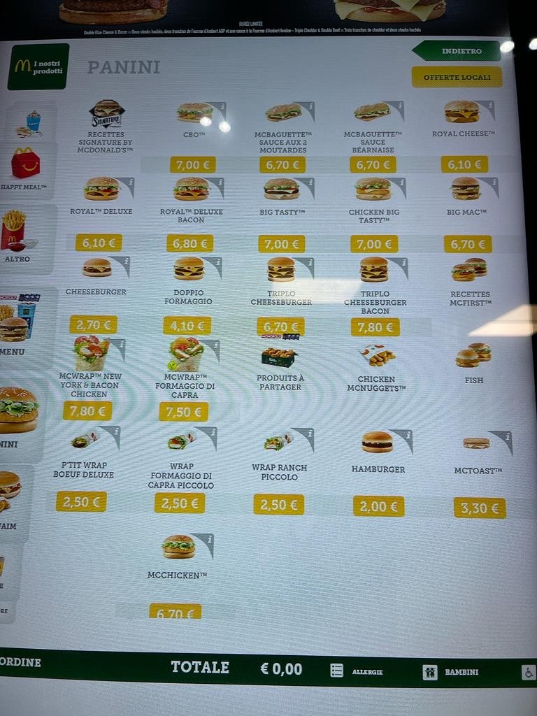 McDonald's menu 1