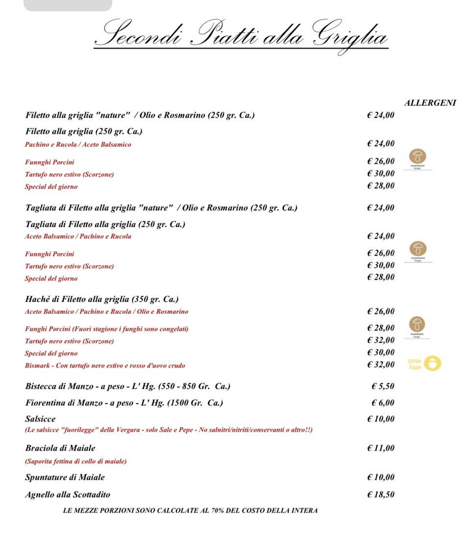La Vergara menu 3