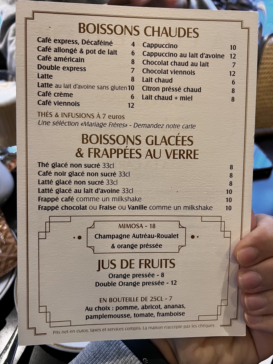 La Coupe d'Or menu 3