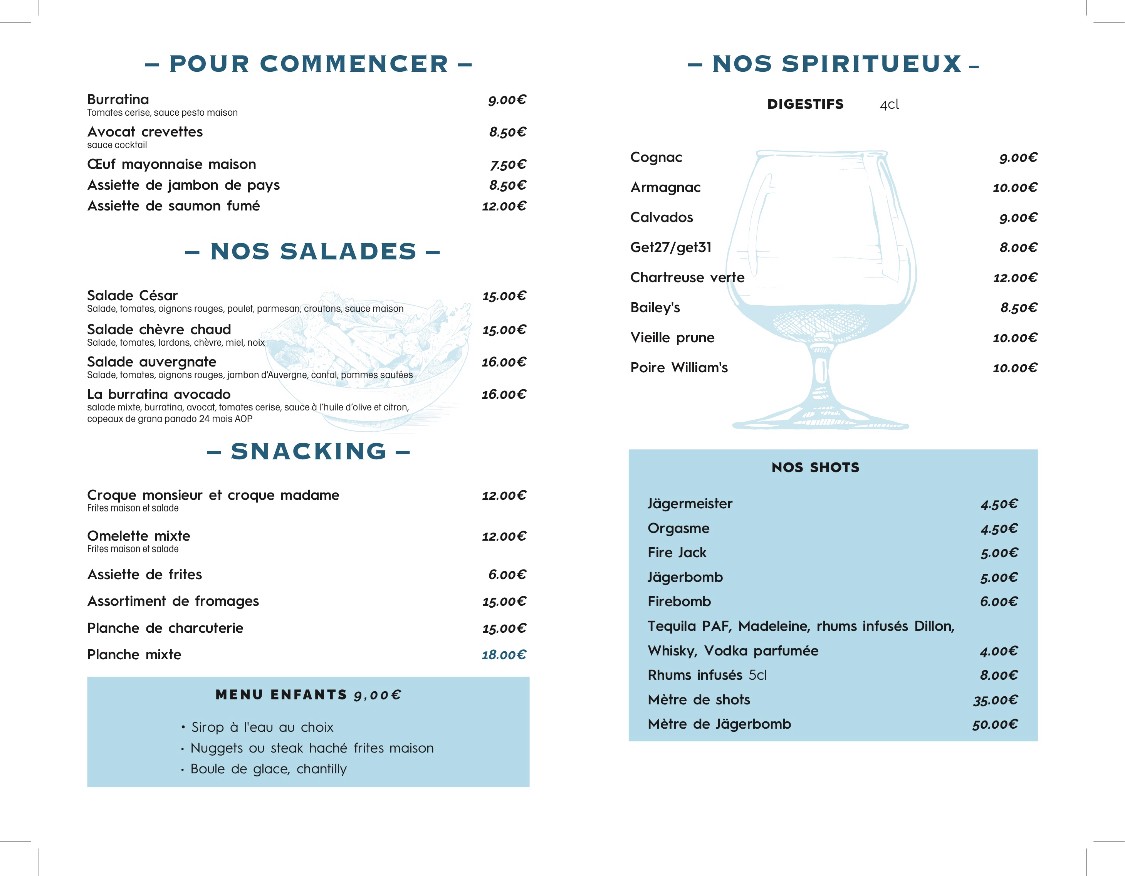Le Gentilly menu 1