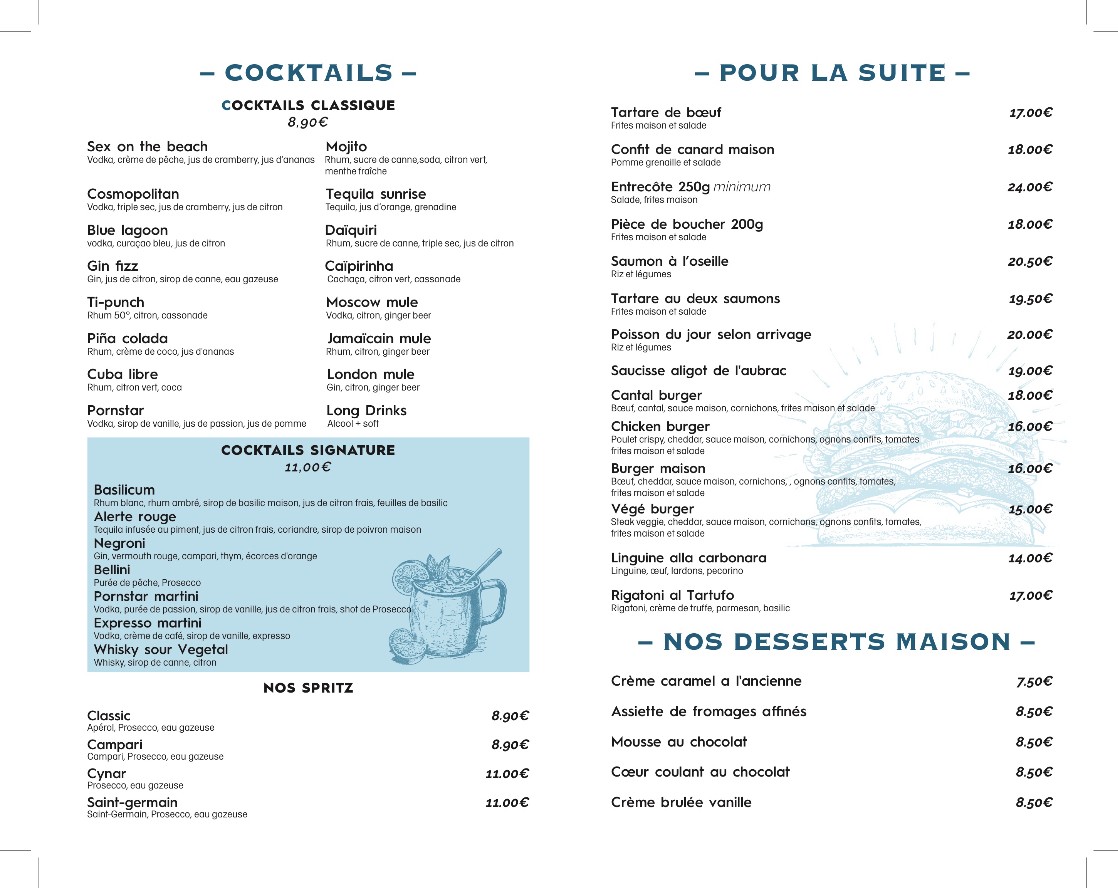 Le Gentilly menu 2