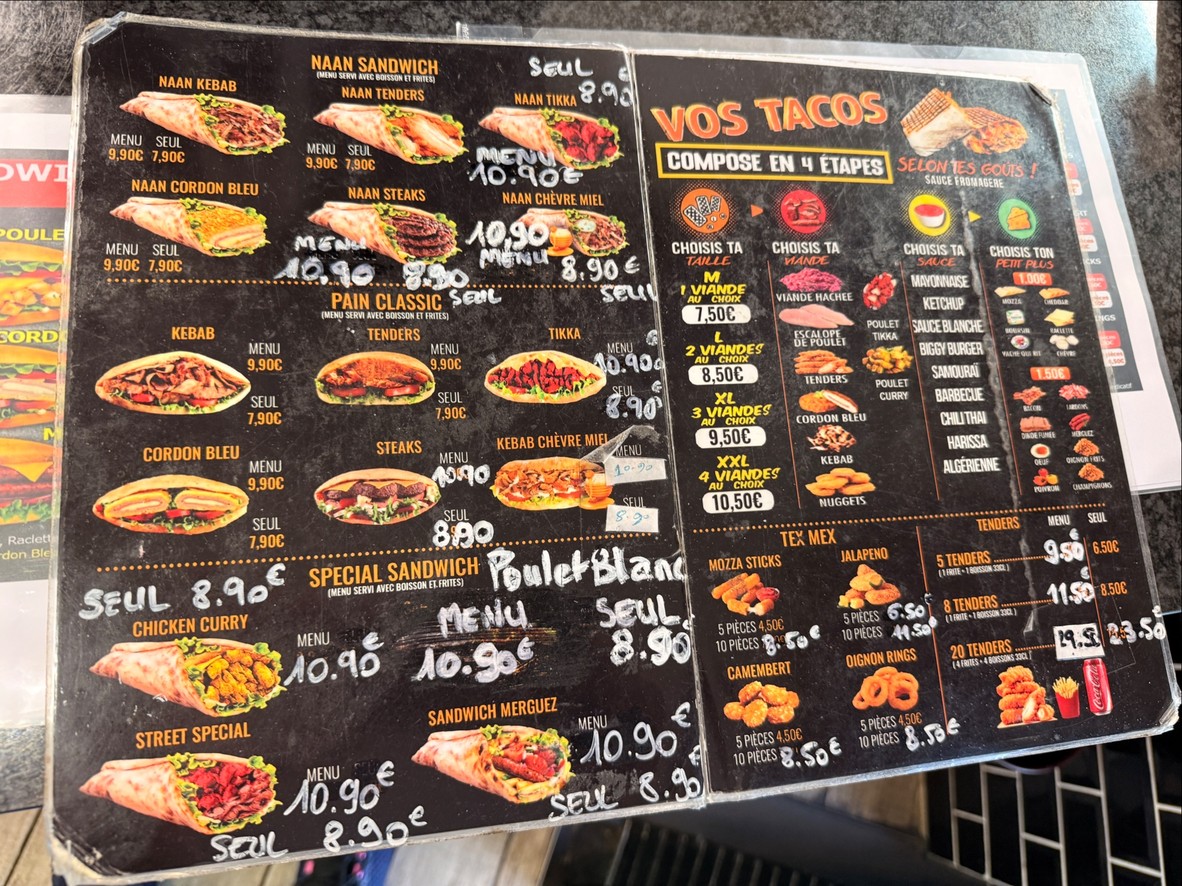 Street sandwich menu 2