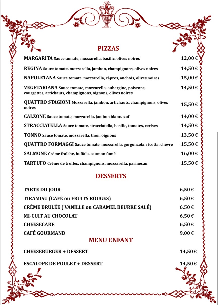 Tchao Pantin menu 3