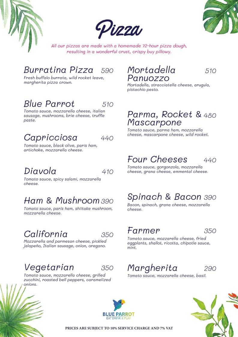 Blue Parrot Bangkok menu 4