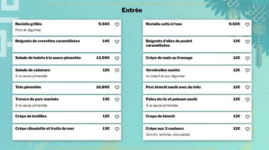 Haengbok menu 1