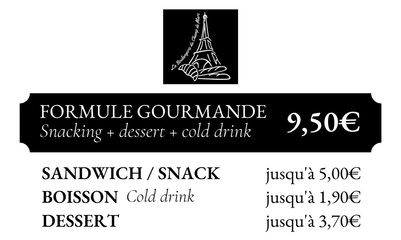 Boulangerie du Champ de Mars menu 2
