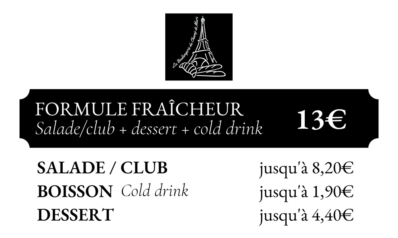Boulangerie du Champ de Mars menu 3