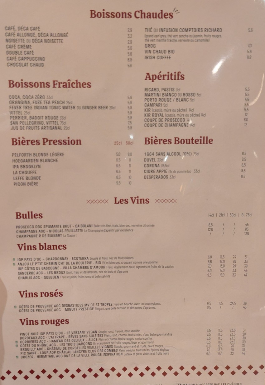 Le Pachyderme menu 2