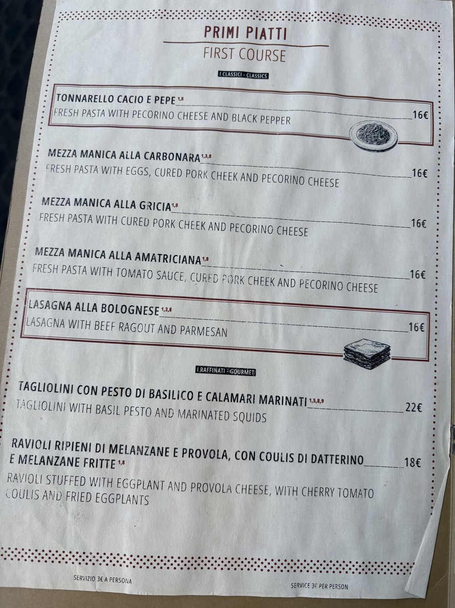 Ristorante Dillà menu 2