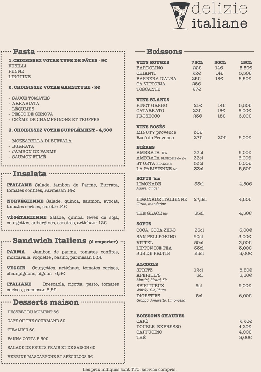 Delizie Italiane menu 2
