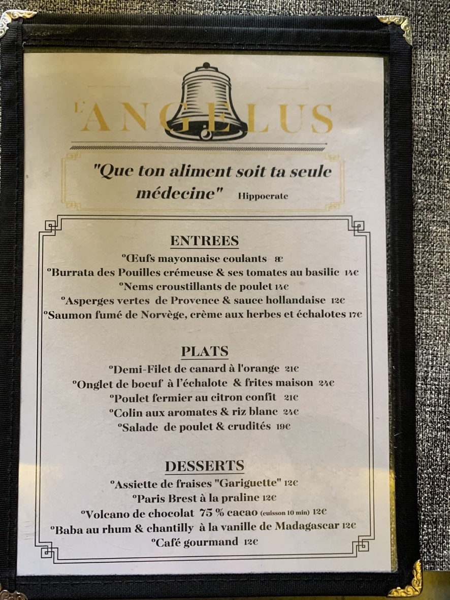 ANGELUS menu 1