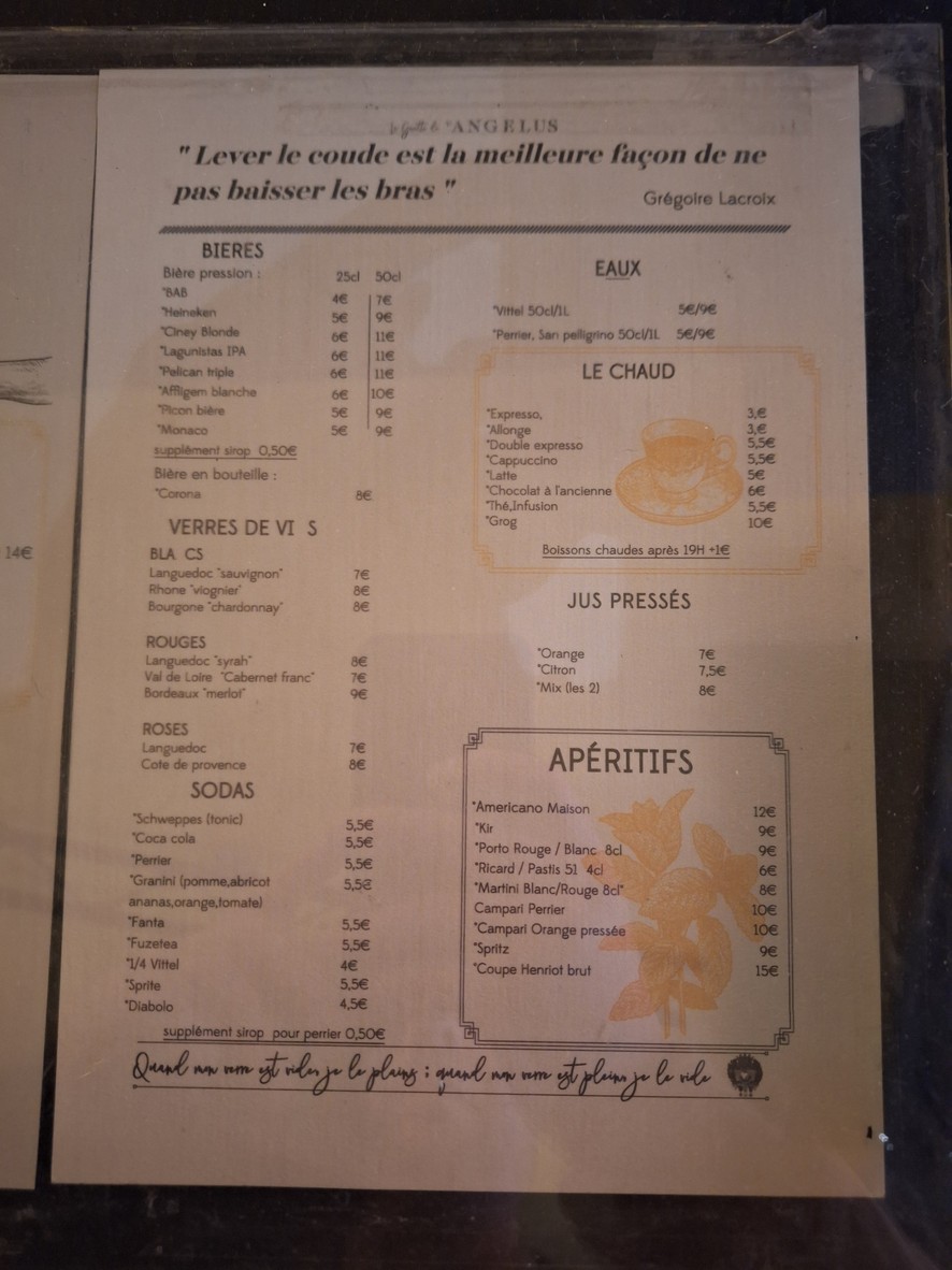 ANGELUS menu 2