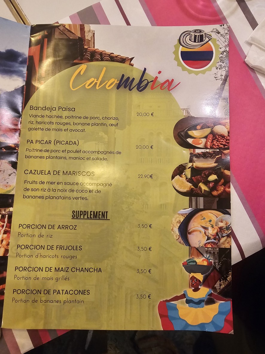 Gastronomía de Pérou-Equateur-Colombie menu 4