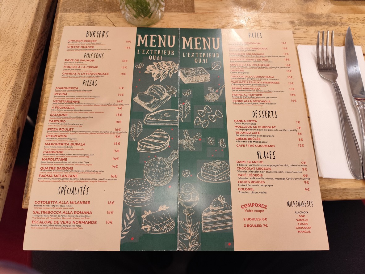 Extérieur Quai - Restaurant - Bar menu 2