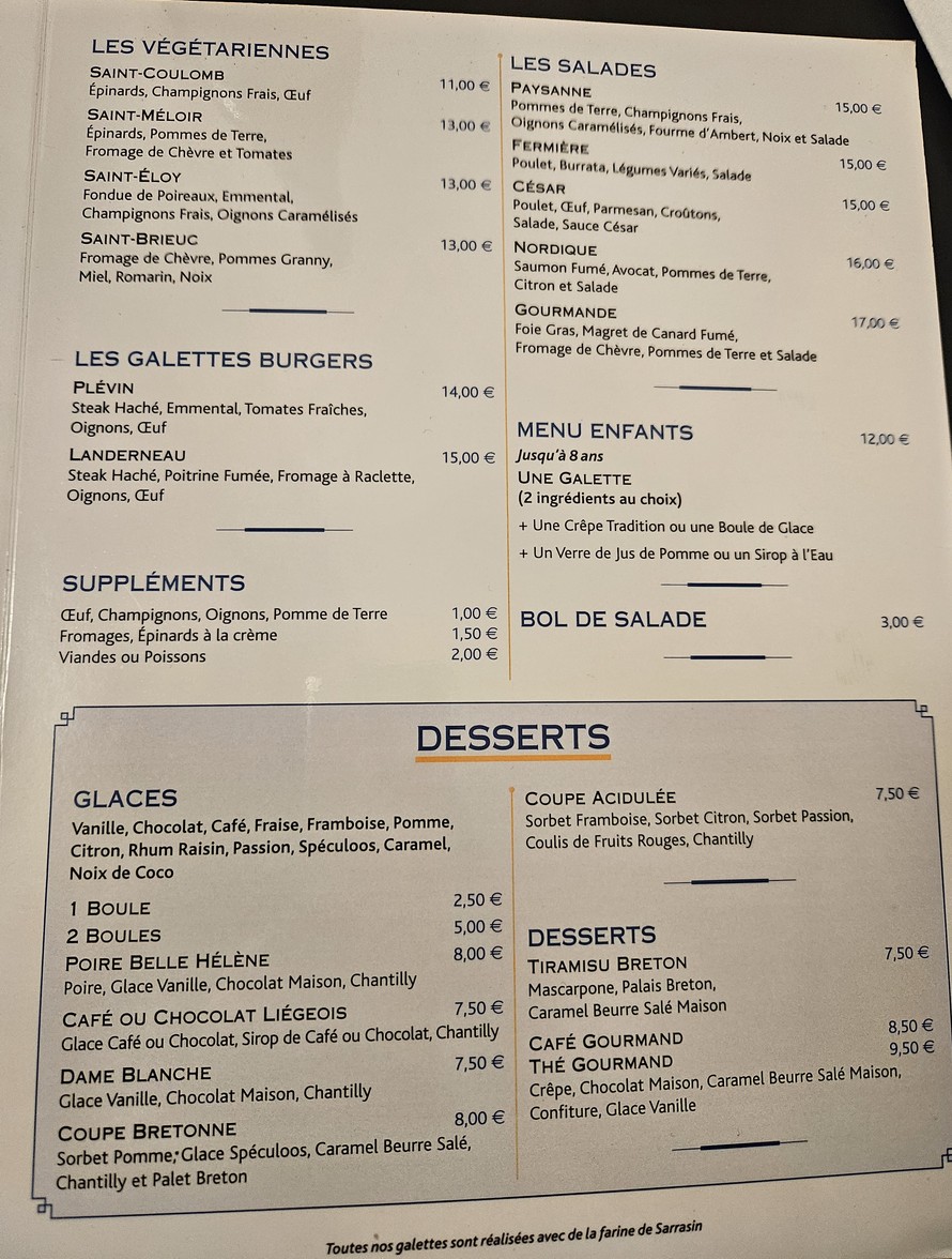 Crêperie Madeleine menu 2