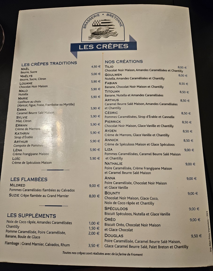 Crêperie Madeleine menu 3