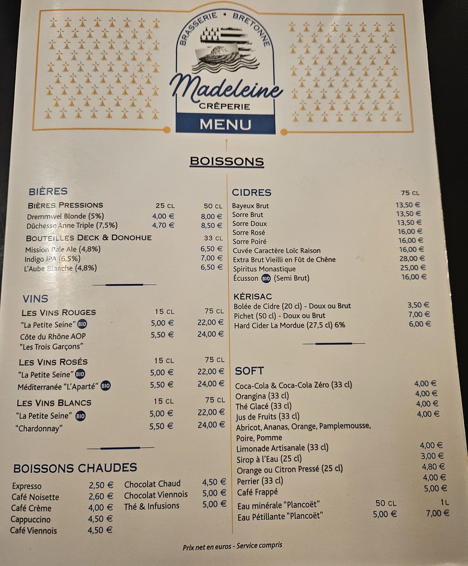 Crêperie Madeleine menu 4
