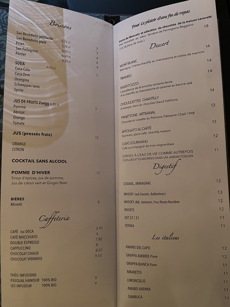 Le Square - Restaurant Paparazzi menu 3