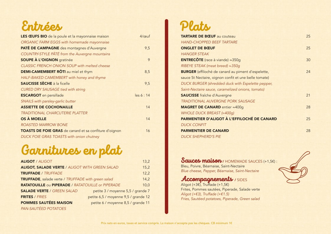 Gaston & Marlo menu 1