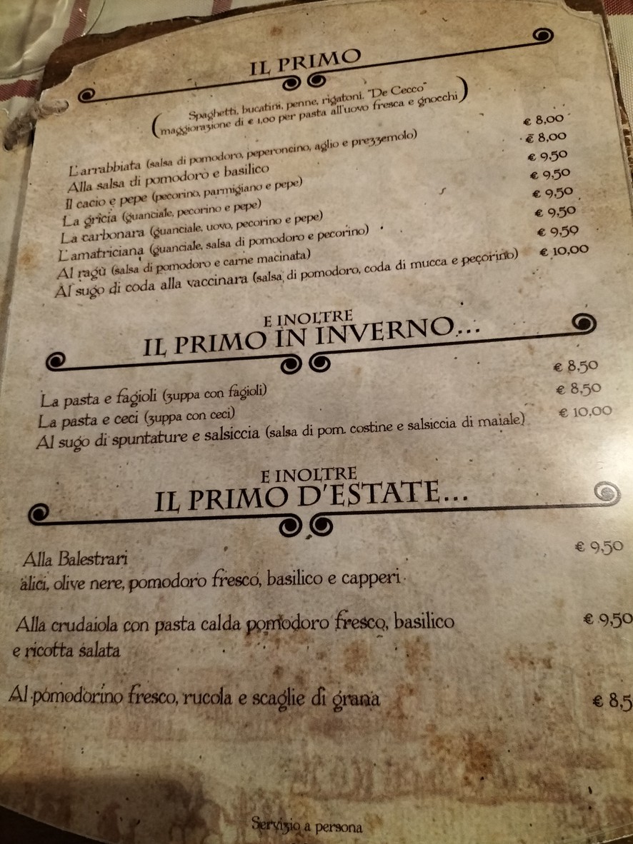 Ai Balestrari a Porta Pia menu 3