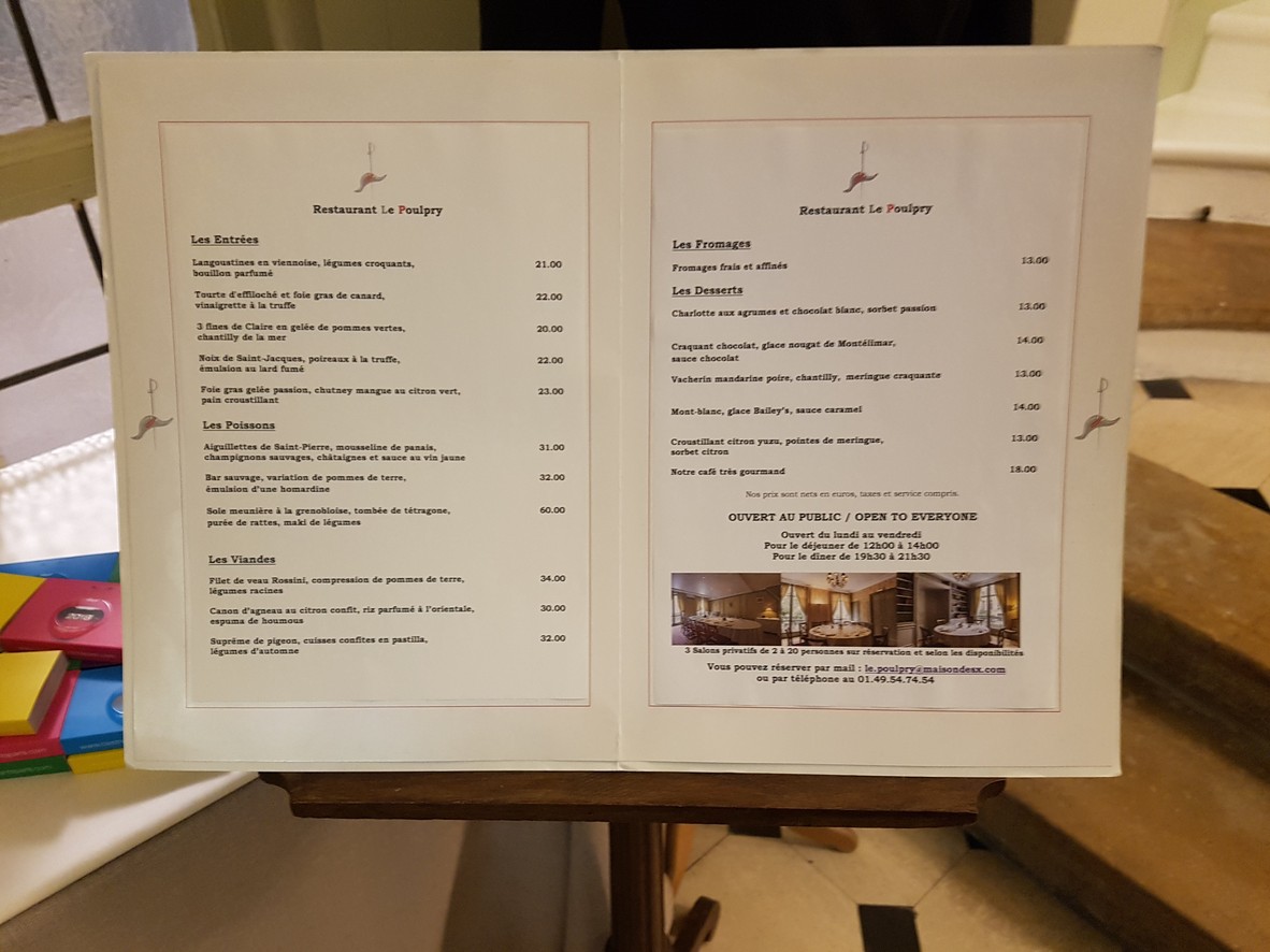 Le Poulpry menu 1